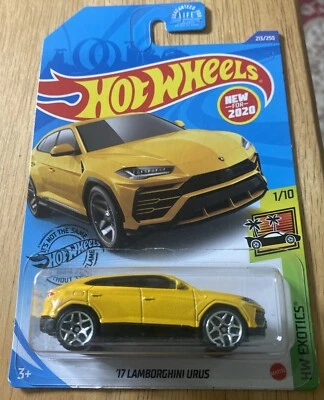 2020 HOT WHEELS #213/250 '17 Lamborghini Urus #1/10 HW Exotics Yellow - Image 1 of 2