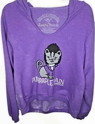 David & Goliath Prince Purrrrple  Rain Cat Hoodie Sweatshirt XL Purple AS IS - Image 1 of 4