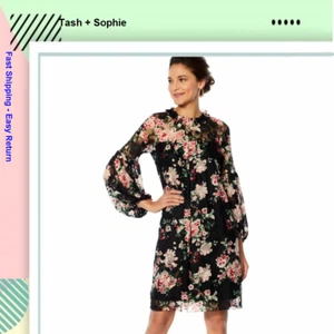 T A S H AND S O P H I E Printed Lace Dress Nylon Black Multi size 2X - Picture 1 of 12