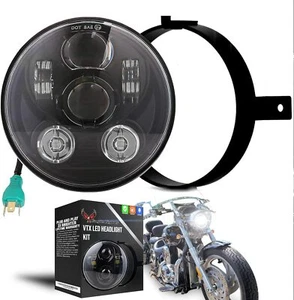 Kit de faros de proyección LED negros Eagle Lights para Honda VTX 1300 1800 - Imagen 1 de 10