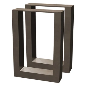 HAGO® DIY 2er SetTischbein Stahl blank 30x43 Tischkufen Esstischbein Gartentisch - Bild 1 von 7