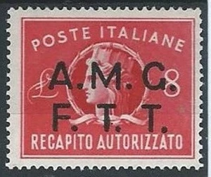 1947 TRIESTE A RECAPITO AUTORIZZATO 8 LIRE MH * - ED056 - Picture 1 of 1