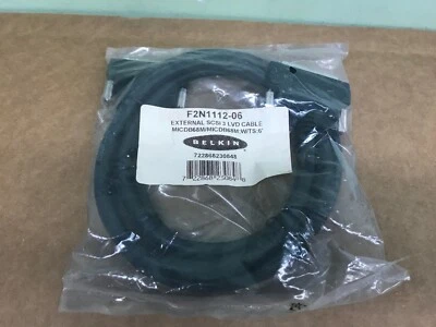Belkin 6ft EXTERNAL  SCSI 3 LVD CABLE MICHD68M/MICHD68M Thumbscrews, 6' - Image 1 of 2