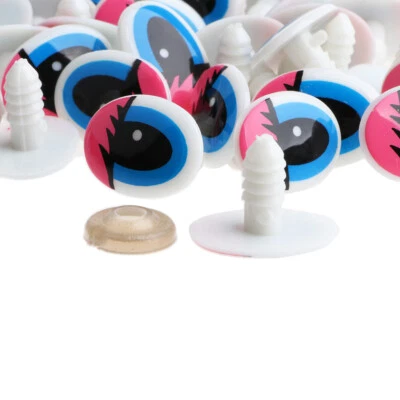 50  Sicherheitsaugen Kunststoffaugen Puppenaugen 14mm  - Ovale - für Teddyaugen - Bild 1 von 4