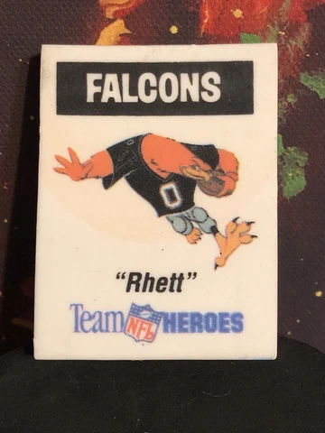 Vintage Team NFL Heroes 1994 Mascots Erasers VERY RARE Atlanta Falcons Rhett Cover