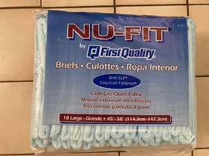 NU-FIT by First Quality Adult Incontinence Large Briefs Easy Lock Fastener 18pk - Picture 1 of 2