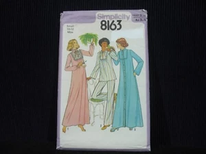 1978 VINTAGE SIMPLICITY PATTERN # 8163 ~WOMENS NIGHTIE, PYJAMAS, ROBE~SIZE 10-12 - Picture 1 of 8