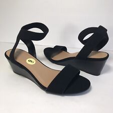Womens Shoes City Classified Open Toe Wedge Heel Sandals BLACK shoes