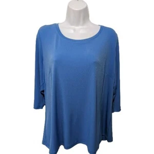NWT Bob Mackie Wearable Art Blouse Womens 1X Ponte 3/4 Sleeve Solid #5500 - Picture 1 of 6