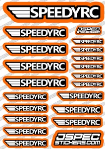 SPEEDY RC STICKER SHEET CUSTOM JSPEC DECAL HOBBYSHOP LOCAL - Picture 1 of 18