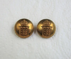 Pair of UK:"ROYAL ARMY ORDNANCE CORPS BRASS BUTTONS" (19mm, 1947-1952 Era) - Picture 1 of 4