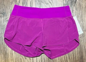 NEU Damen Lululemon Speed Up Mid-Rise gefütterte Shorts 4" Vivid Plum Größe 4 & 6 - Bild 1 von 7