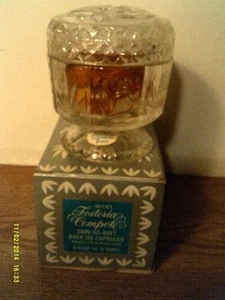 VTG 1974 Avon FOSTORIA COMPOTE SKIN SO SOFT BATH OIL CAPSULES-NEW BOX-FREE SHIP - Picture 1 of 3