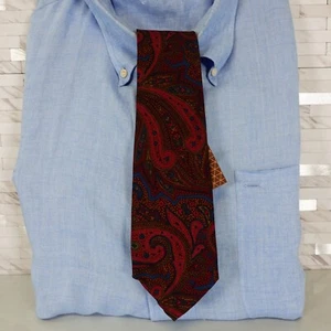 NAZARENO GABRIELLI Neck Tie Mens Red Paisley Colorful Preppy Classic Bold NWT - Picture 1 of 9