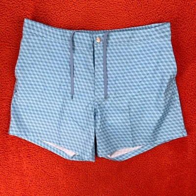 PETER MILLAR Mens XL Shorts Chiavari Cube Marina Blue Swim Trunks NEW - Image 1 of 4