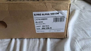 SALOMON S/PRO ALPHA 100 GW MENS ON-PISTE SKI BOOTS - BLACK/DARK GREY - SIZE 26 - Picture 1 of 14