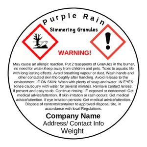 48 (2 sheets) SIMMERING/SIZZLER wax- Personalised CLP- Warning Stickers. 45mm - Picture 1 of 1