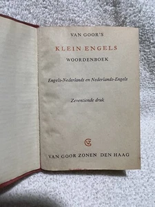 Van Goor’s Woordenboek Pocket Dictionary 4.5”x 3” Signed July 14, 1965 - Picture 1 of 5
