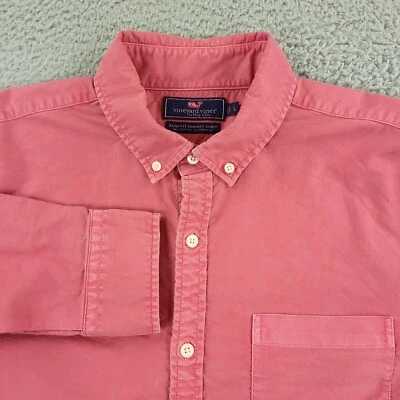 Vineyard Vines Shirt Mens Large Red Slim Fit Murray Preppy Casual Office - Image 1 of 4