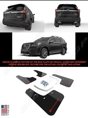 Черные грязевые щитки Rally Armor UR с красным логотипом для Subaru Ascent 2018-2025 годов выпуска - Изображение 1 из 4