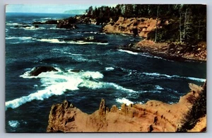 Postcard Boiler Bay State Park Newport Oregon Union Oil 76 Ocean c1941 Unposted - Picture 1 of 2