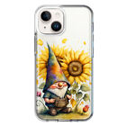 For Apple iPhone 14 Plus Shockproof Case Cute Gnome Sunflowers Clear