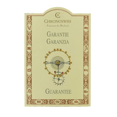 CHRONOSWISS GENUINE OPEN WATCH TWO YEARS GUARANTEE BOOKLET - Image 1 of 3