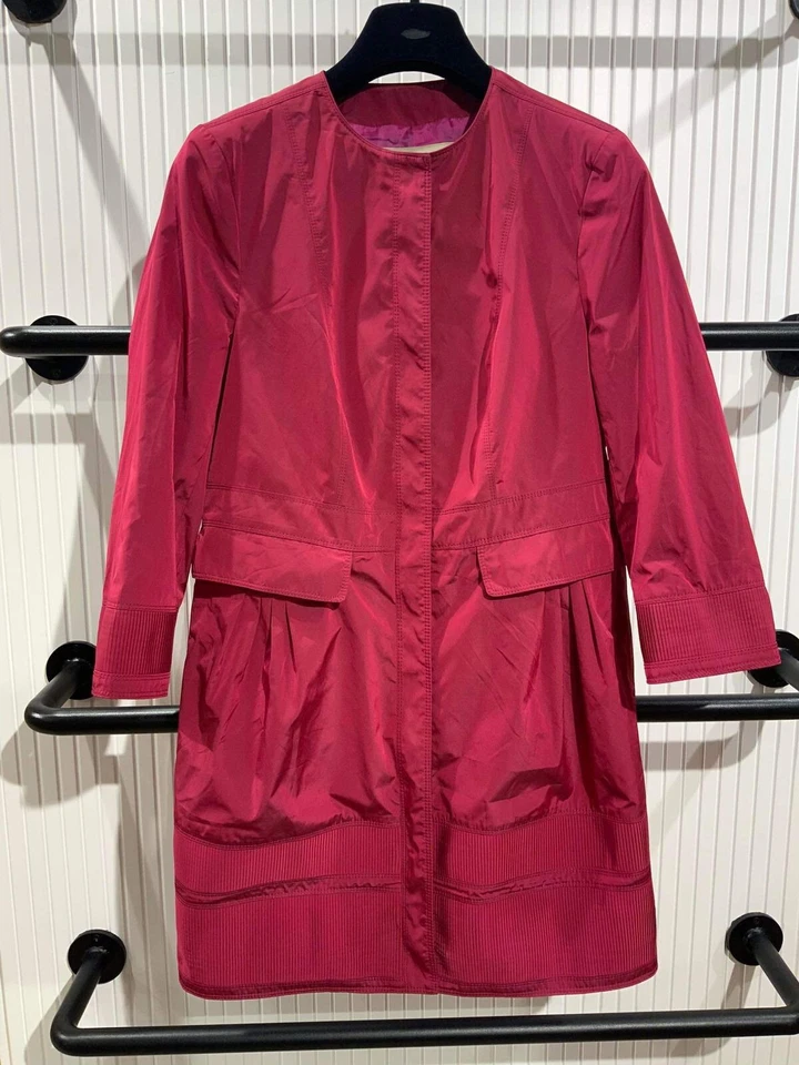 Burberry Veste Longue Rose Pour Femme Taille 44IT Très Bon État 100% Polyester  - Photo 1/4