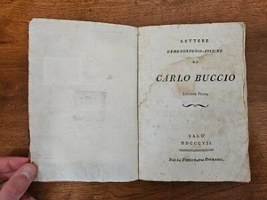 Lettere demonologico fisiche di Carlo Buccio - Completo - Prima Ed. 1807 / 1809 - Foto 1 di 15