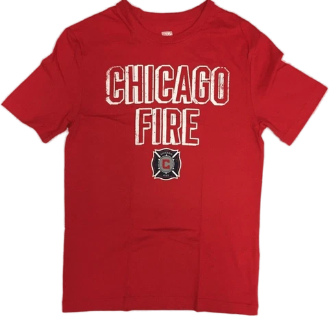 Chicago Fire FC MLS Men's Name Logo Crew Neck T-Shirt Cover
