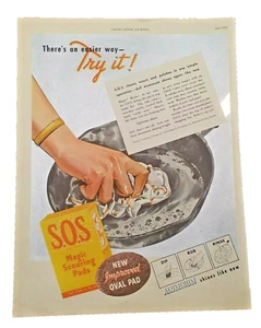 Vintage 1930s Print Ad SOS Magic Scouring Pads Original Print Ad - Picture 1 of 3