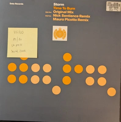 Storm Time To Burn Vinyl Record VG/VG DATA 16T 2000 - Image 1 of 2