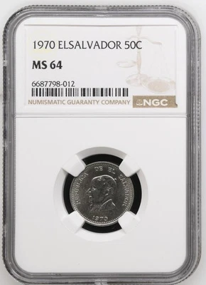 El Salvador 50 centavos 1970 NGC MS 64 Foto 1 de 2