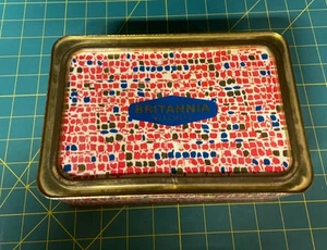 1950s Britannia “Glaxo” Biscuits Tin Vintage Advertising **Small Dent on Lid** - Picture 1 of 12