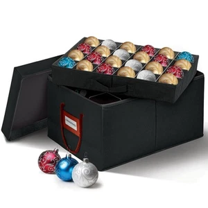 Christmas Ornament Storage Container Box with Dividers – Convenient Durable 2... - Picture 1 of 9