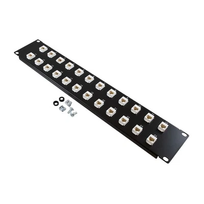 NavePoint 2U (3.5") 19 Inch Panel with 24 Cat6 Mini-Couplers - Image 1 of 3