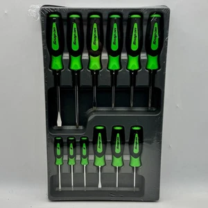 Juego de destornilladores combinados de agarre suave de 12 piezas Snap-On Tools SGDXW120BG - verde - Imagen 1 de 2