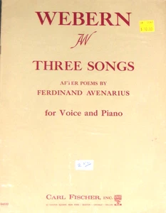 Webern, Three Songs, after Poems by Ferdinand Avenarius, Voice Piano, NF - Picture 1 of 1