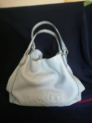 Bolso de Hombro Coach Edie Turnlock Bebé Cuero Azul Triple Compartimento Foto 1 de 4