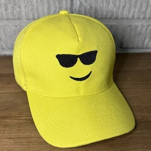 Hat Cool Emoji All Over Yellow SnapBack Cap Adjustable Fun Bright Sunglasses - Picture 1 of 5