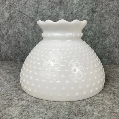 Hurricane Lamp Shade Globe Milk Glass Hobnail Replacement Shade Vintage - Image 1 of 4