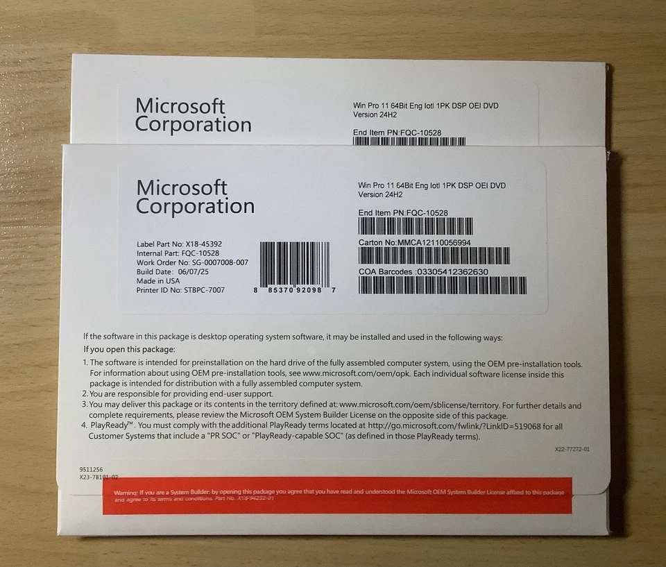 20x Windows 11 Pro OEM DVD 64-Bit 24H2 Microsoft License Key NEW - Image 1 of 1