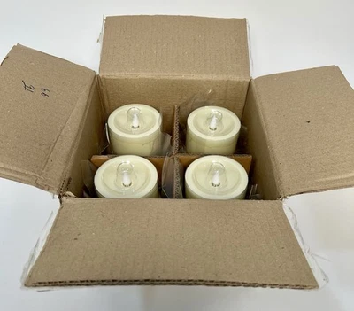 NUEVO Cantidad 4 Umbral Movimiento Imitación Llama LED Pilar Vela Cera Sin Perfume Foto 1 de 3