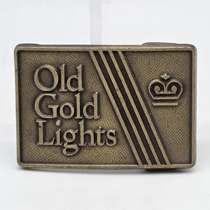Alte Gold Lichter Zigaretten Tabak Werbung Gürtelschnalle Vintage 70er Jahre - Bild 1 von 10