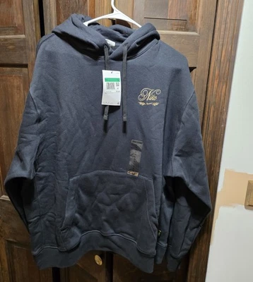 Sudadera con capucha Nike Sportswear Script Logo Clu polar negra dorada para hombre talla XL HQ2476-010 Foto 1 de 4