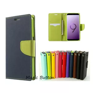 For Galaxy S9 S9 Plus Leather Case Flip Wallet Card Soft Gel Shockproof Cover - Picture 1 of 15