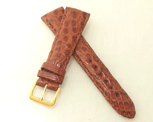 22mm CROCODILE Padded Watch Strap - HONEY BROWN ++ MAKE AN OFFER  ++ - Picture 1 of 5
