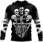 Schädel Totenkopf Skull Streetwear Kapuzen Sweatshirt Hoodie Jacket Jacke Coat 