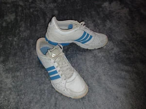 Adidas White & Blue Torsion Trainers Size 7 - Picture 1 of 8