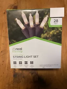 Real Living LED Solar Powered String Light Set 28 Feet NEW - Picture 1 of 3